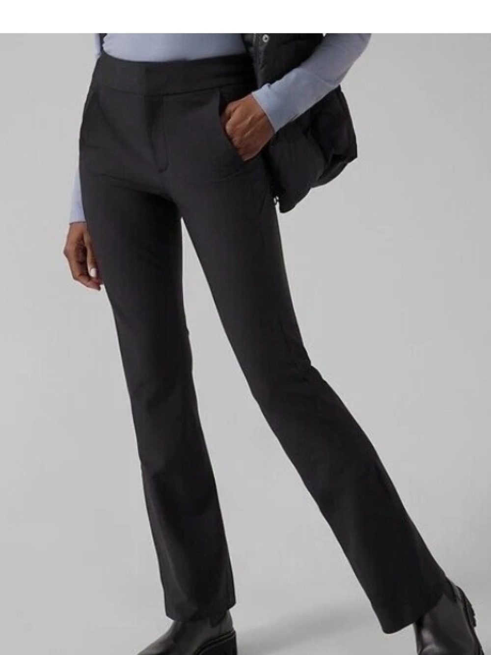 Athleta Womens Stellar Flare Trouser in Black Size 2 NWT
